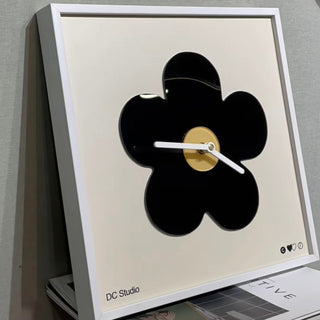 Flower motif square wall clock flower