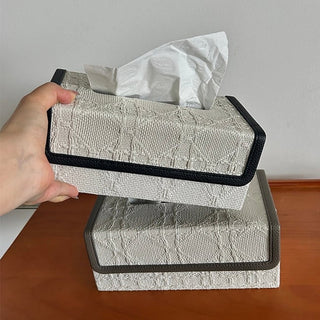 Faux Leather Piping Modern Tissue Case