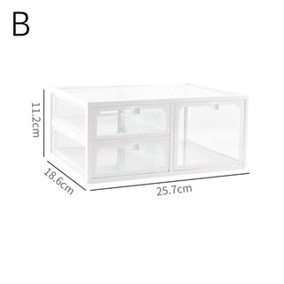 piece set Clear White Cosmetic Storage Box