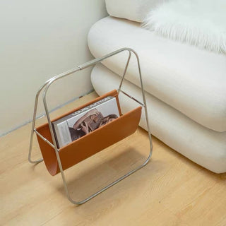 Foldable Faux Leather Magazine Rack Storage