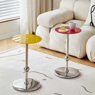 Silver Leg Round Compact Mini Side Table
