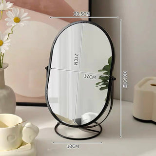 Adjustable Angle Oval Tabletop Mirror Mirror with Stand