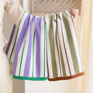Mixed Stripe Color Face Towel  100% Cotton Combed Cotton Absorbent