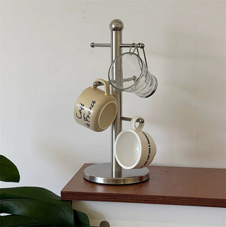 Stainless Steel Silver Cup Stand Rack Storage Mug Tree