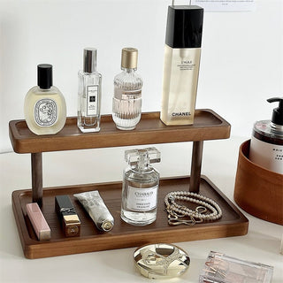 Wood Two-Tier Storage Display Rack  Perfume Storage