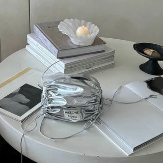 Silver Metallic Gathered Tissue Case