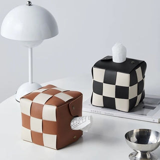 Checkerboard Pattern Braided Cube Tissue Case