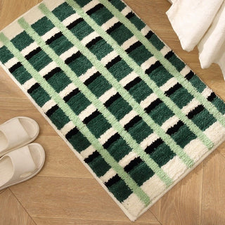 Colorful Check Absorbent Bath Mat  50 x 80 cm Door Entrance Mat Non-slip