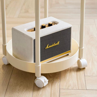 Caster-equipped Clover-shaped Two-tier Side Table