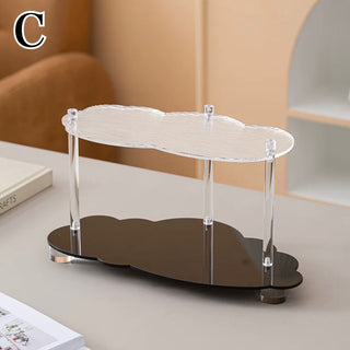 Acrylic Cloud-Shaped Two-Tier Rack  Cosmetic Storage Tray