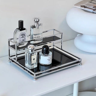 Silver Frame Wide Two-Tier Storage Rack