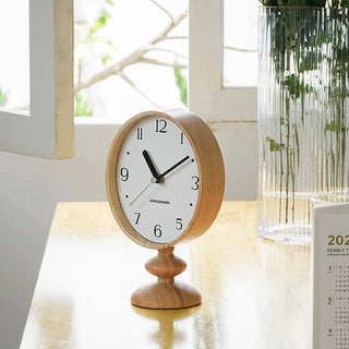 Oval-shaped Retro Wood Stand Clock