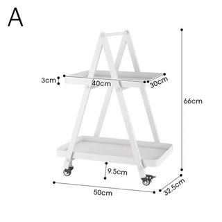 Caster-equipped Triangle Side Table