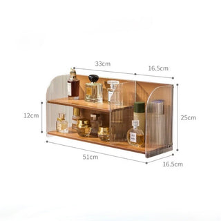 Bamboo Clear Two-Tier Storage Display Rack   Perfume Storage
