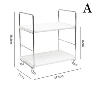 Desktop Two-Tier Storage Rack 2 Types  White