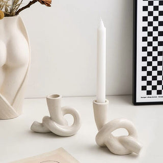 Knot Design Ceramic Candle Holder