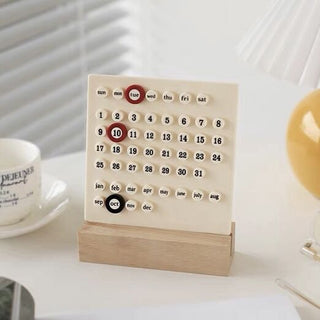 Wood Stand Desktop Mini Board Perpetual Calendar