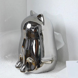 Sitting Cat Ceramic Tissue Case  Cat Tissue Box