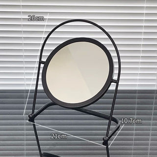 Iron Frame Round Rotating Mirror  Tabletop Mirror