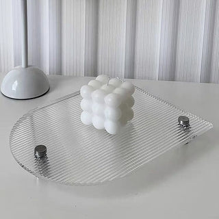 Legged Striped Acrylic Tray
