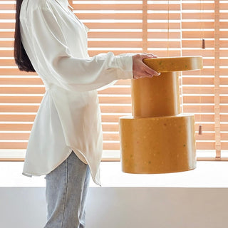 Mixed Color Compact Side Table Stool   in