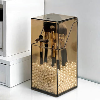 Clear Color Pearl Brush Stand  Storage Box