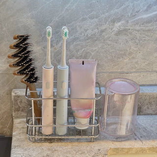 Stainless Steel Silver Multi-Stand Storage with Cup Holder