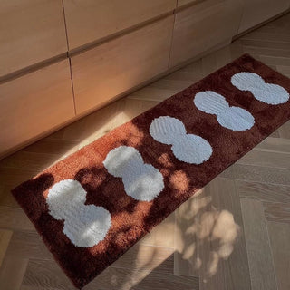 Monochrome Dot Motif Long Rug Mat Absorbent 50 x 160 cm Kitchen Mat