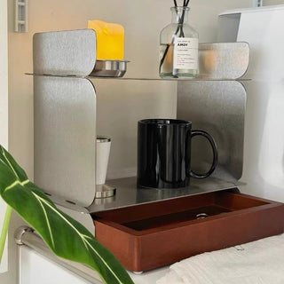 Stainless steel wood drawer storage display rack