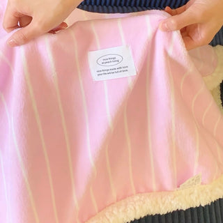 Color Stripe Pattern Fluffy Soft Blanket 100 x 150 cm Blanket Throw