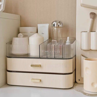 Two-tier drawer & open cosmetic storage unitin  .