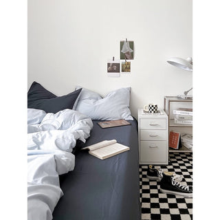 Blue Two-Tone Solid Color Duvet Cover Set