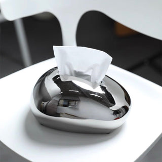 Ceramic Mouse-Shaped Tissue Case Metallic