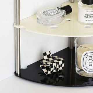 Cheese-themed perforated three-tiered corner rack   Cosmetic storage