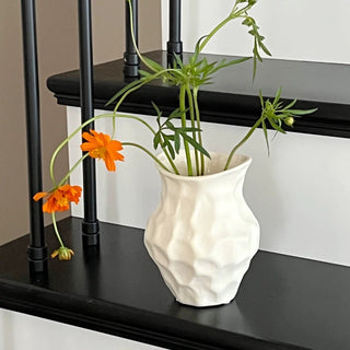 Uneven Ceramic Monotone Flower Vase