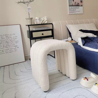 Boucle Arch-shaped Stool Dresser Chair Ottoman stool-006175