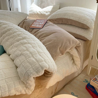 Faux Fur Velvet-like Winter Duvet Cover Set