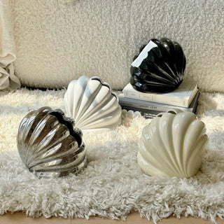 Shell motif modern art ceramic tissue casein  decorative object