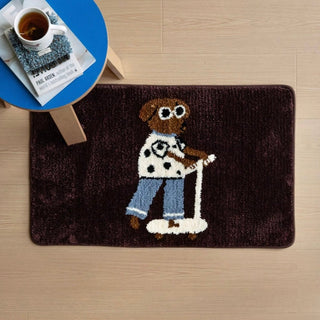 Kickboard Dog Message Entrance Mat  40x60cm Dachshund Rug Washable
