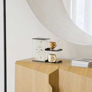 Storage rack included Acrylic clear monochrome clock  Table clock