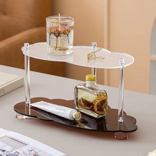 Acrylic Cloud-Shaped Two-Tier Rack  Cosmetic Storage Tray