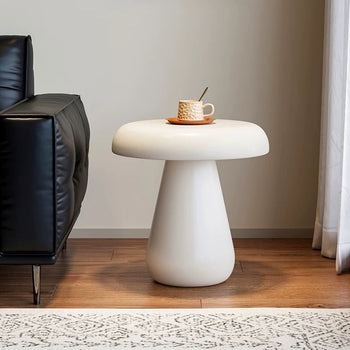 Mushroom motif monochrome side tablein  round table mushroom