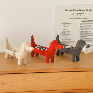 Dachshund motif accessory tray dog