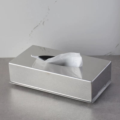 Stainless steel simple tissue case silver tissue box