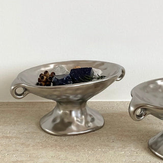 Handled Nuance Ceramic Accessory Tray  Small Item Holder