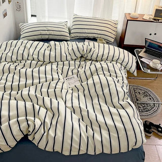 Blue Double Stripe Duvet Cover Set