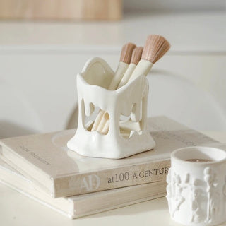 Melting Ceramic Brush Stand  Candle Holder Storage