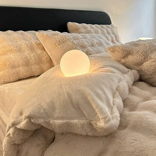 Light Beige Fluffy and Soft Duvet Cover Set 2 Sizes  Bed Cover Bedding Cover