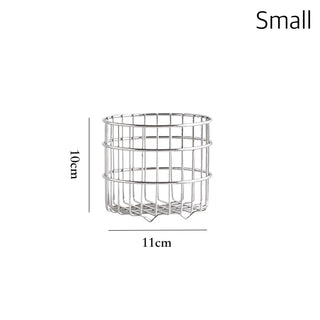 Set of 2  Stainless Steel Wire Round Baskets