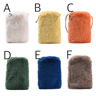 Color Faux Fur Smartphone Shoulder Bag